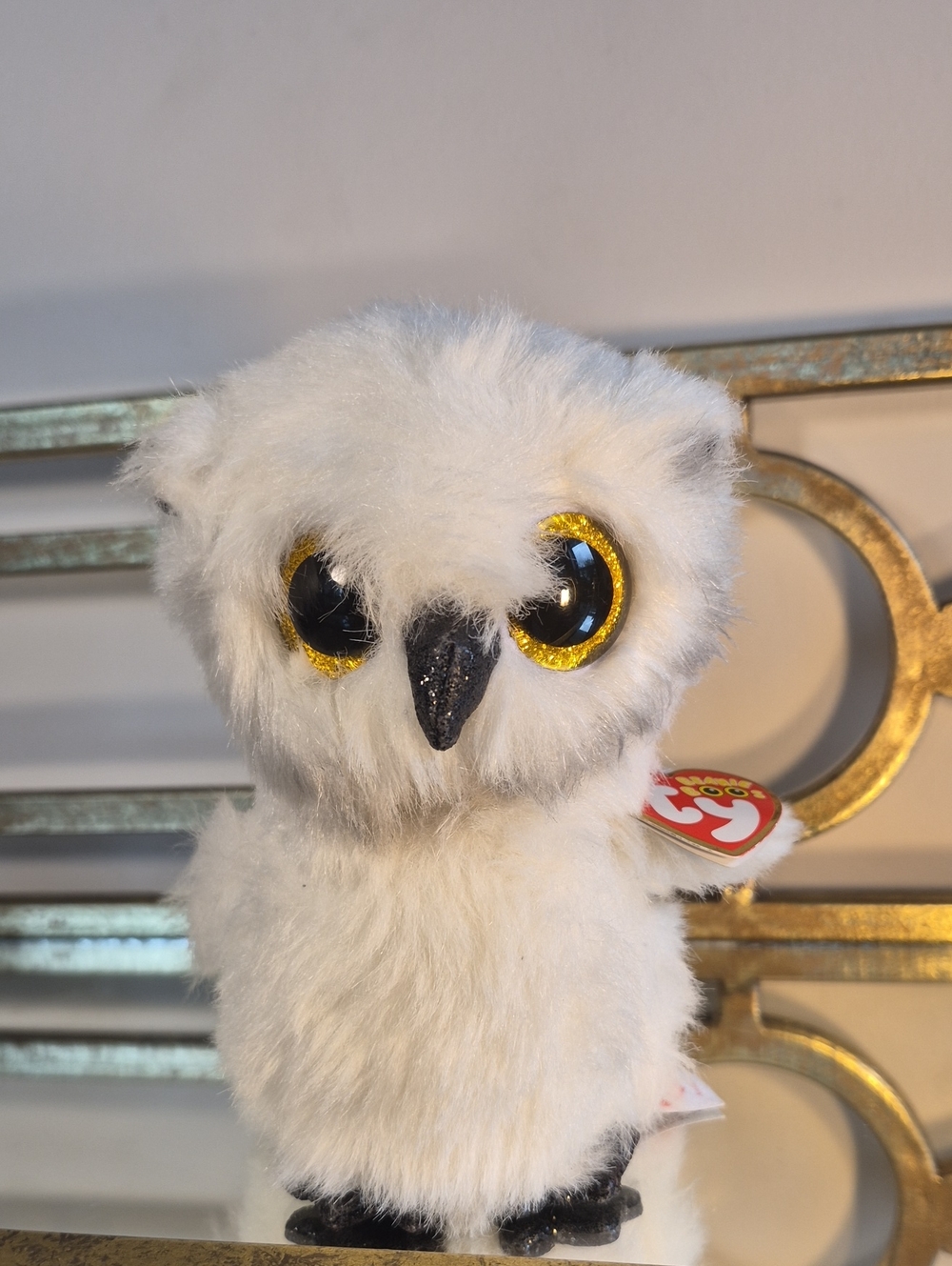 Ty's Austin Owl Beanie Boos Plush, 6" White Multi